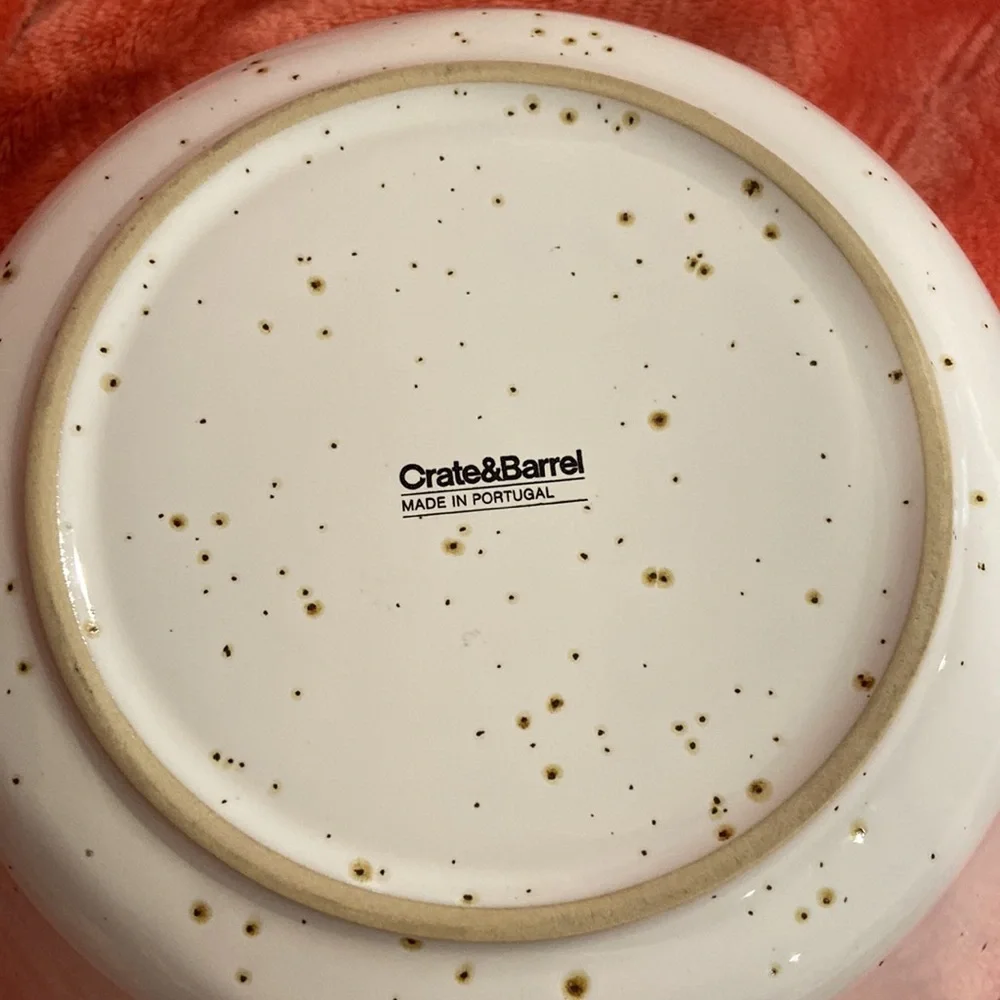 Retired Crate&Barrel Speckled Glazed Serving Bowl